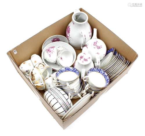 Box of 19th century porcelain