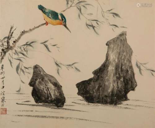 JIANG HANTING (1904-0963), KINGFISHER ON WILLOW