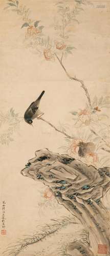 LU ZHI (1496-1576), BIRD AND FLOWER SCROLL