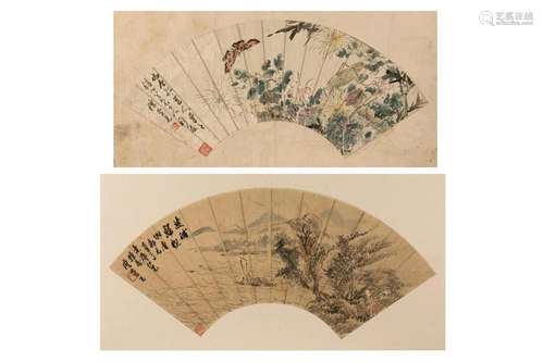 CHEN CHONGGUANG (1838-1896), TWO FAN PAINTINGS