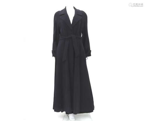 A dark gray Hermès trench coat incl. hanger & garment ba...