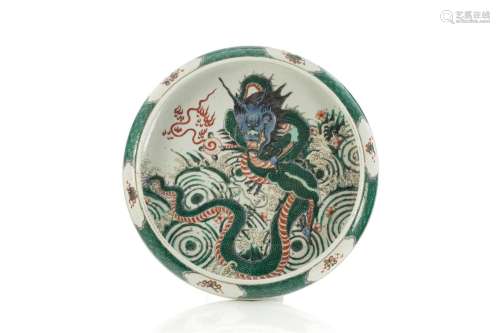 CHINESE FAMILLE VERTE PORCELAIN BRUSH WASHER