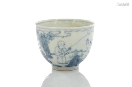 CHINESE CHENGHUA MARK BLUE AND WHITE PORCELAIN CUP