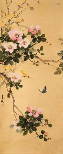 WANG REN (B. 1936), BUTTERFLY AND FLOWER