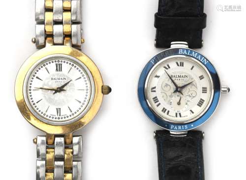 A pair of Balmain lady`s wristwatches. Quartz. One with a si...