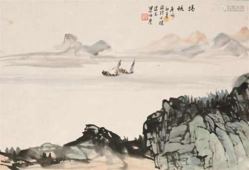 LIANG BOYU (1903-1978), SAILBOATS ON THE WATER