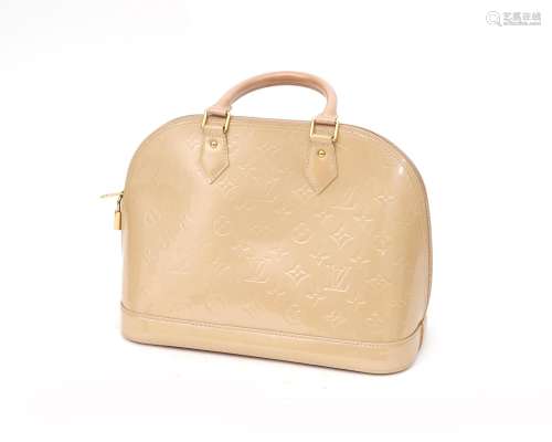 A patent leather Alma monogram bag, Louis Vuitton. Blanc cor...