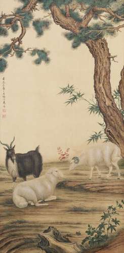 MA JIN (1899-1970)  Three Goats