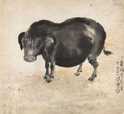 XU BEIHONG (1895-1953)  Black Pig