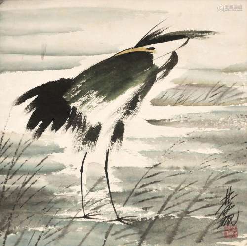 LIN FENGMIAN (1900-1991)  Green Egret