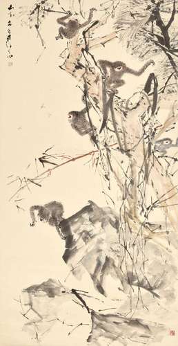 CHEN WENXI (1906-1991)  Monkeys and Bees