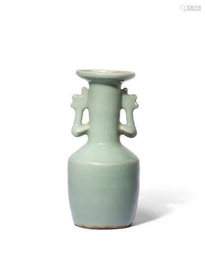 A LONGQUAN CELADON TWO-HANDLED MALLET-SHAPED VASE Song/Yuan ...