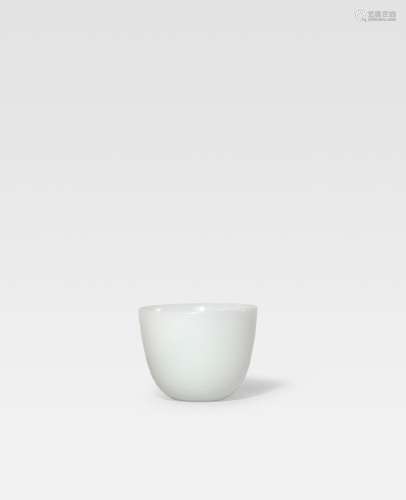 A SMALL WHITE GLASS CUP Incised Jiaqing four-character mark ...