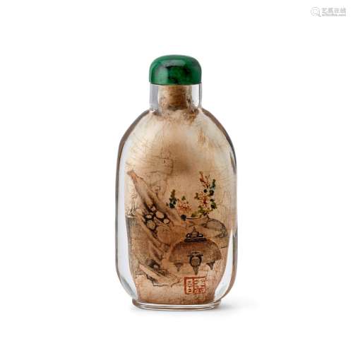 AN INSIDE-PAINTED GLASS SNUFF BOTTLE  Attributed to Ziyizi C...