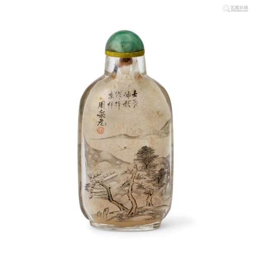 AN INSIDE-PAINTED GLASS BOTTLE Zhou Leyuan Signed and dated ...