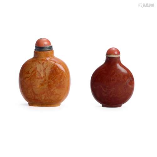 TWO BALTIC AMBER BOTTLES 1780-1830 and 1790-1860