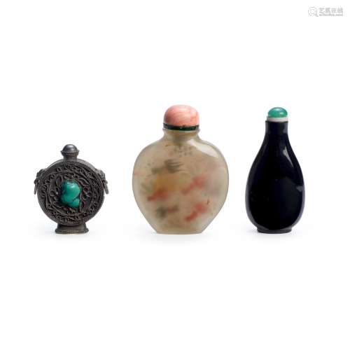 THREE VARIOUS BOTTLES The first: 1850-1920; the second: Date...