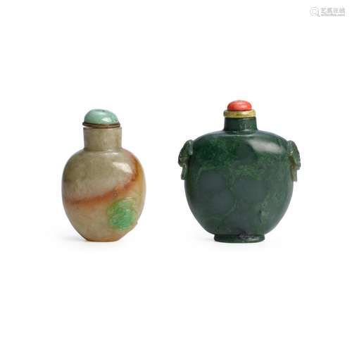 TWO JADE BOTTLES 1840-1900