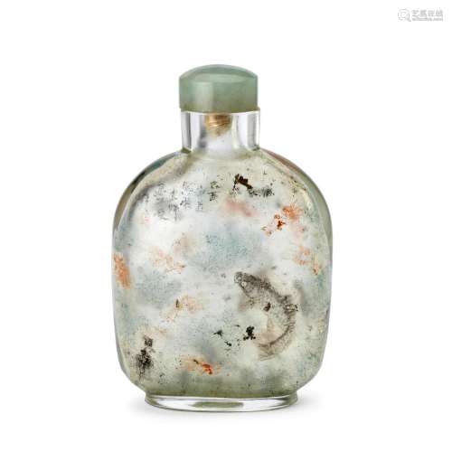 AN INSIDE-PAINTED GLASS SNUFF BOTTLE  Meng Zishou Signed and...