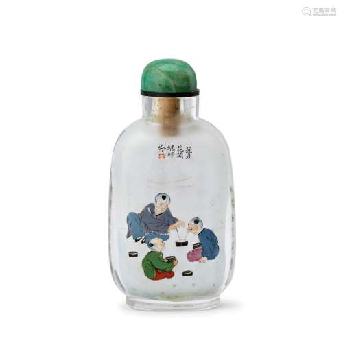 AN INSIDE-PAINTED GLASS BOTTLE  Ma Shaoxuan Signed and dated...
