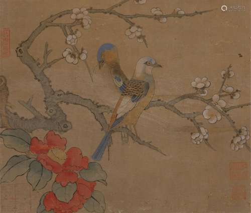 BIRDS ON A BLOSSOMING BRANCH Anonymous, 17th/18th century
