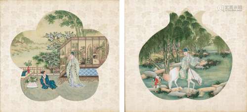 TWO FIGURAL PAINTINGS Late Qing/Republic period
