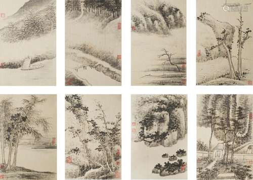 Huang Qifeng (1889-1939) Landscapes after Gong Xian