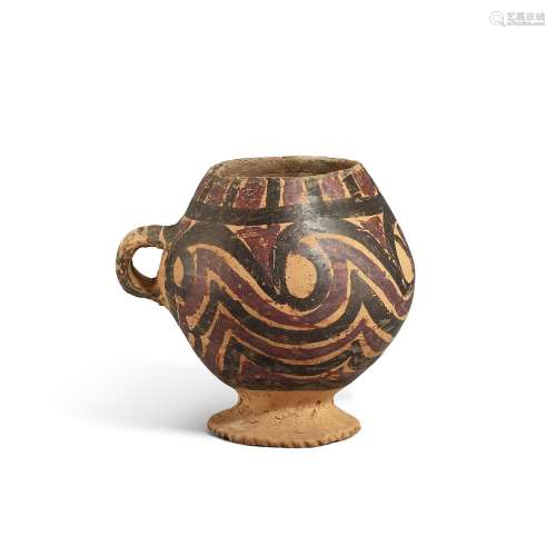 A painted globular footed cup, Majiayao culture, Majiayao to...