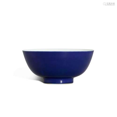 A sacrificial-blue glazed bowl, Mark and period of Yongzheng...