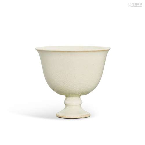 A white pottery stem cup, Sui - Tang dynasty 隋至唐 白陶高足...