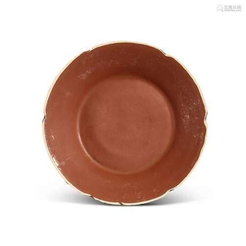 A Dingyao persimmon-glazed lobed dish, Northern Song dynasty...