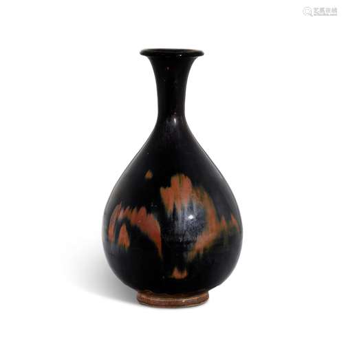 A russet-splashed black-glazed bottle vase, Yuhuchunping, No...