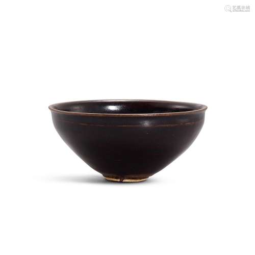 A Jizhou 'leaf' bowl, Song dynasty 宋 吉州窰黑釉木葉...