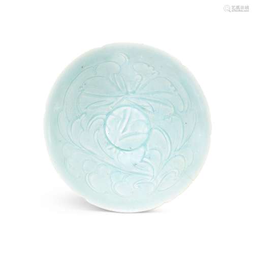 A qingbai carved 'peony' bowl, Song dynasty 宋 青白釉...