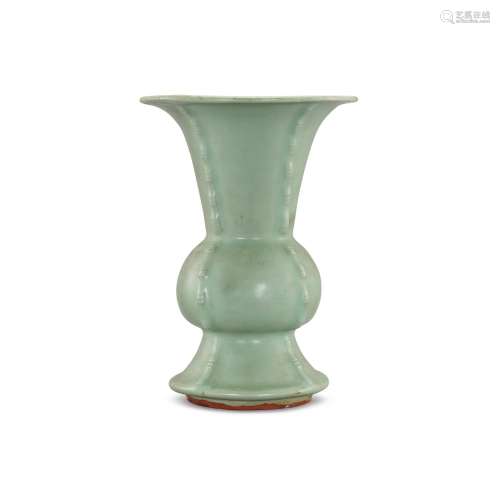 A Longquan celadon gu-shaped vase, Yuan dynasty 元 龍泉青釉花...