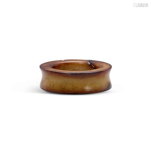 A brown jade ring, Neolithic period 新石器時期 玉環