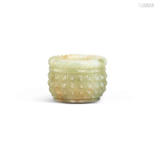 An archaistic celadon jade waterpot, Song – early Ming dynas...