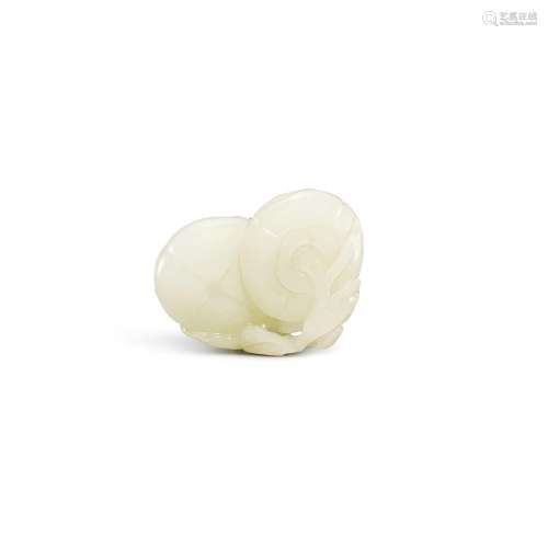A white jade ‘double persimmon’ carving, Qing dynasty, Qianl...