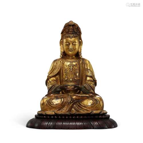 A gilt-bronze figure of Avalokiteshvara, Ming dynasty | 明 鎏...