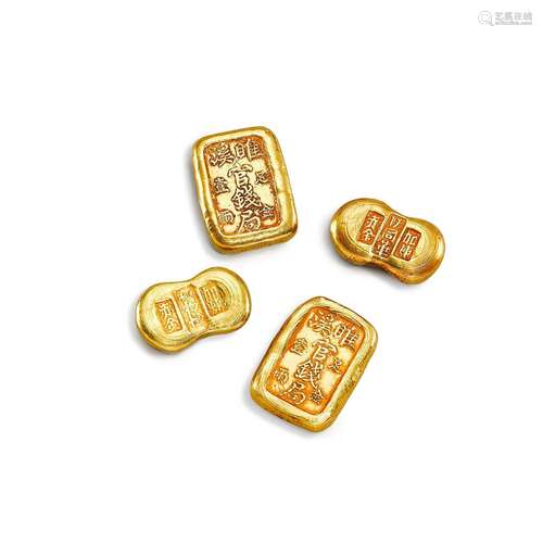 Four gold ingots, Late Qing dynasty - Republican period 清末...