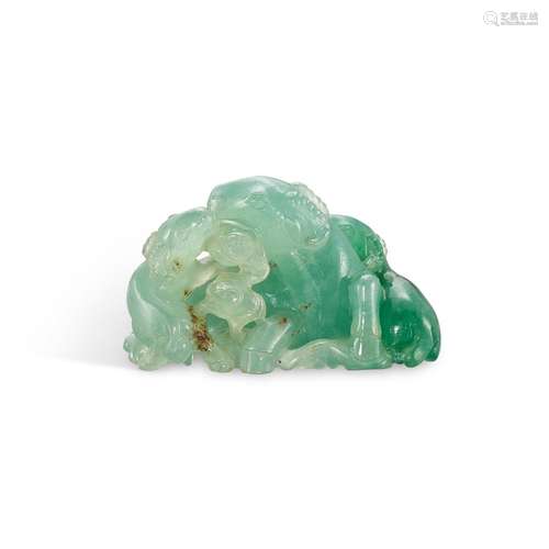 A jadeite 'three rams' group, Qing dynasty  清 翠玉三...