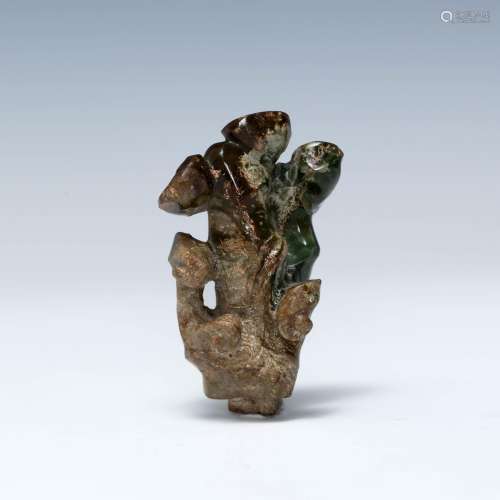 明代 玉雕靈芝形爐頂A Chinese carved jade lingzhi finial,Ming...