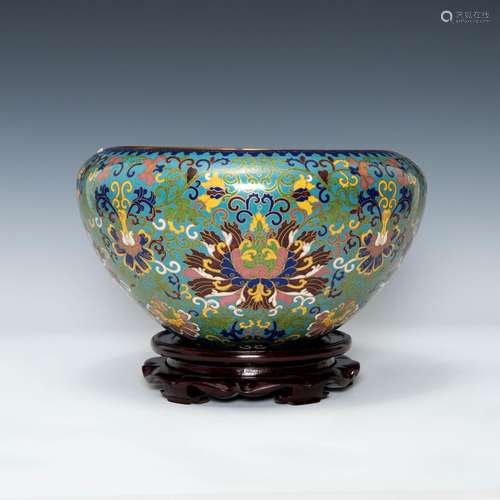 1950-1960 銅胎掐絲琺瑯雞心缸A Chinese cloisonne bowl,1950-19...