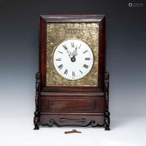 民國 南京鐘A Chinese hardwood Nanjing clock,Republic period