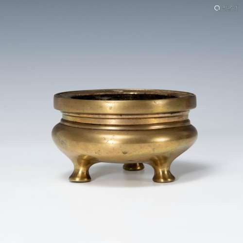 十九世紀 銅鬲式爐A Chinese bronze tripod censer,19th century