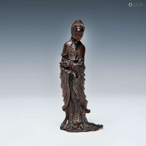 十九世紀 角雕觀音A Chinese carved horn Guanyin statue， 19th ...