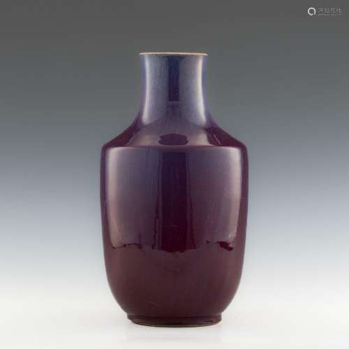 十八/十九世紀 窯變釉瓶A Chinese flambe-glazed vase， 18th/19t...