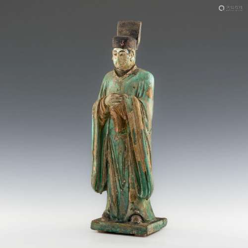 明代 三彩陶俑A Chinese sancai pottery figure， Ming dynasty