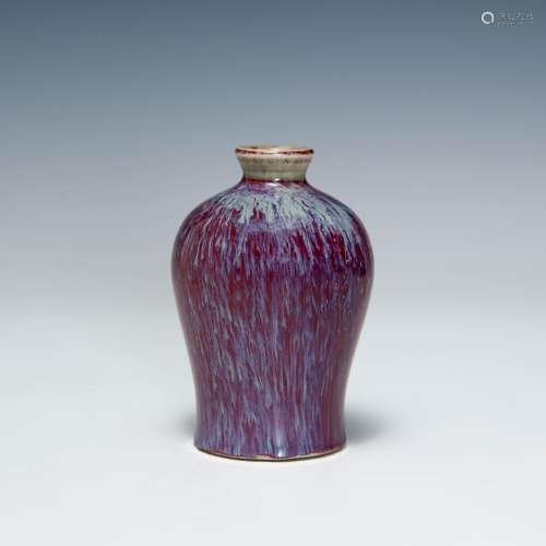 十九世紀 窯變釉梅瓶A Chinese flambe-glazed meiping vase， 19t...