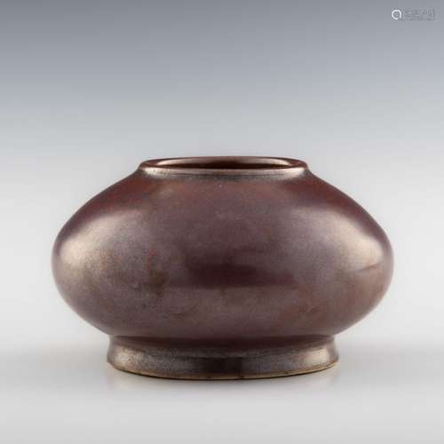 十九世紀 紫金釉水盂A Chinese persimmon-glazed water coupe， 1...